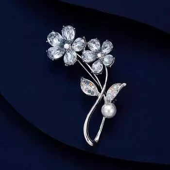 Youshuangxing Брошь Высокого Качества Женская Изысканная Имитация Кристалла Цветок Корсаж Ниша Дизайн Булавка Одежда Аксессуары