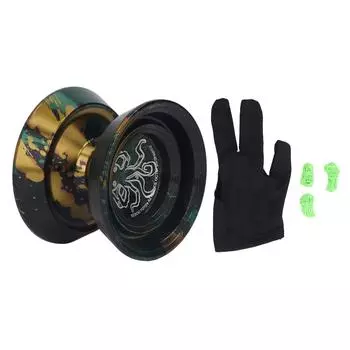 Yoyo Ball Alloy Professional Unresponsive Yoyo Toy со сменными струнами для мальчиков Black Gold золотой/чёрный