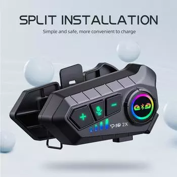 YP10 Bluetooth Moto Interphone Wireless Motorcycle Helmet Intercom Headset 2000mAh Long Standby Time BT5.3 Intercommunication