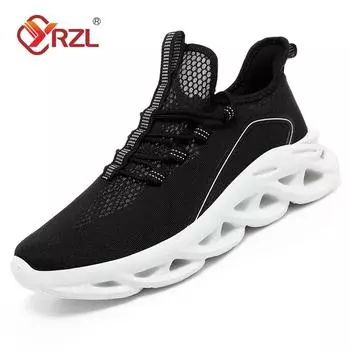 YRZL Mens Casual Sneakers Mesh Breathable Running Shoe Lace Up Outdoor Male Walking Shoes Comfortable Big Size 39-48 Men s Shoes 39