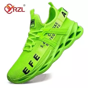 YRZL Mens Sneakers Lightweight Comfortable Mesh Breathable Sneakers Men Green Casual Shoes Thick Sole Running Shoes for Men 40 белый