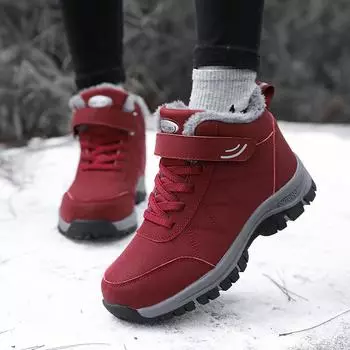 YRZL Snow Boots Women Hiking Boots Non-slip Women Winter Shoe Warm Ankle Boots for Women Waterproof Men Shoes Work Shoe Footwear 35 чёрный