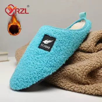 YRZL Women s Slippers Indoor Soft Sole Anti Slip Men Flats Comfort Warm Cotton Shoes Man Lightweight Floor Shoes Female Slipper 36-37 бежевый