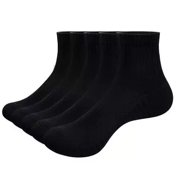 YUEDGE Black Athletic Socks for and Cushioned Cotton Quarter Socks for Commuting and Sizes Men s Golf, Tennis, Fitness, Training, Running.