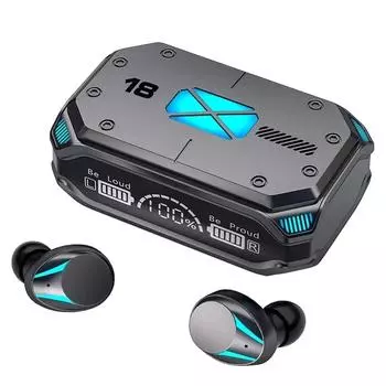 YurKem TWS Беспроводные наушники Bluetooth 5.2 Наушники с сенсорным управлением Шумоподавление Стерео водонепроницаемые TWS-гарнитуры Наушники с микрофоном серебряный