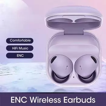 YurKem TWS True Wireless ENC Наушники Bluetooth Поддержка наушников Беспроводная зарядка Музыкальная спортивная гарнитура Hi-Fi Звуковые наушники для телефона Android IOS фиолетовый