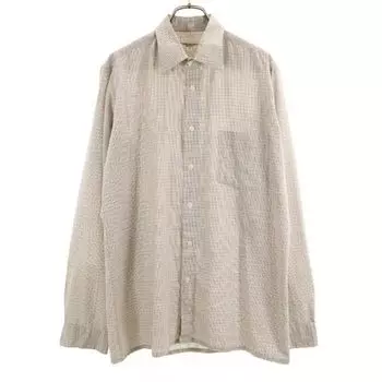 YVES SAINT LAURENT 80s 90s Old Check Pattern Long sleeve shirt shirt Men s Used
