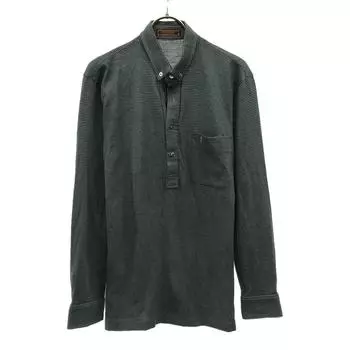 YVES SAINT LAURENT 90s Old Border Pattern Long sleeve Button down Polo shirt Men s Used