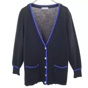 YVES SAINT LAURENT 90s Old Long sleeve knit cardigan Black Women Used
