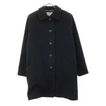 YVES SAINT LAURENT 90s Wool Old Stainless collar coat S black Women Used