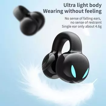 YX03 Bluetooth-зажим для ушей: Беспроводная одноушная гарнитура для бизнеса и спорта YX09 Black. bagged чёрный
