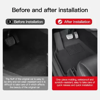 YZ For Tesla Model3 Foot Mats For TESLA Car ModelY 2025-2025 3D Foot Pad Waterproof Easy to Clean Floor Mat Interior Accessories
