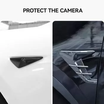YZ For Tesla Model 3 Y 2025-2025 External Side Camera Protection Cover Carbon Fiber Fender Trim Cover Car Accessories