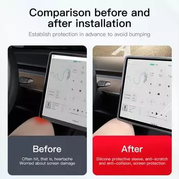 YZ For Tesla Model 3 Y Silicone Protective Trim Cover Central Control Navigation Screen Protector Frame Tesla Car Accessories белый