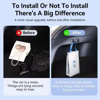 YZ For Tesla Model Y Rear Trunk Hook Seat Button for Shopping Bag Holder Umbrella Hanger Storage Car Interior 2025-2025