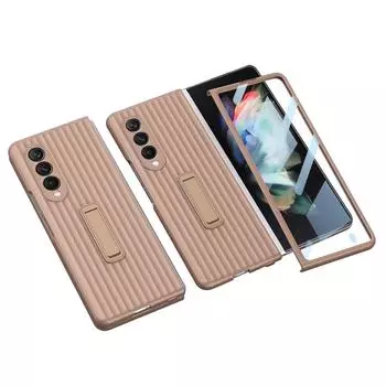 Z Fold3 складной чехол-подставка для Samsung Galaxy Z Fold 3 5g, чехол со встроенной защитой экрана, противоударный чехол для телефона, чехлы for Galaxy Z Fold 3 золотой