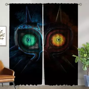 Z-zeldaes Blackout Curtain for Room 2 Panel Modern Living Room Curtains Halloween Decoration Shades Home Interior Curtains Child W50xH70cmx2pcs-CL