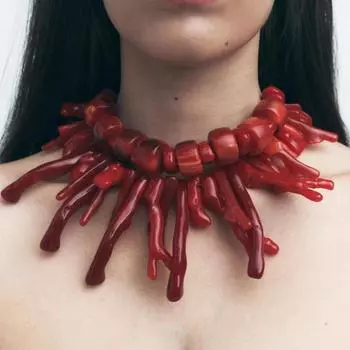 ZAA красные коралловые колье-колье для женщин, массивные ювелирные изделия в стиле бохо, винтажные аксессуары для шеи, новинка 2024 года
