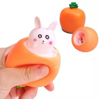 Забавная чашка с морковью и кроликом, сжимающие игрушки, снимающий стресс кролик, забавный шарик для снятия стресса, вентиляционное отверстие, чашка с белкой, игрушка для розыгрыша, игрушки для непоседы, подарки