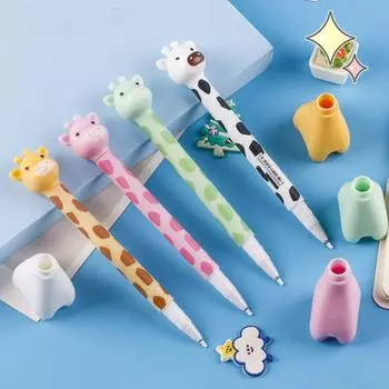 Забавная гелевая ручка жираф Kawaii Милая ручка для письма Канцелярские принадлежности Ручка жираф стоящая Студенты Random 1PC
