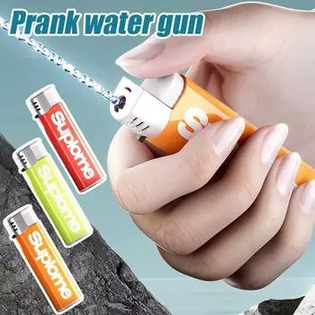 Забавная зажигалка, водяной пистолет, гаджеты, шутка или жизнь, розыгрыш, детская игрушка, игрушка для снятия стресса для вечеринки, подарки, летняя игрушка с водяным пистолетом 1PCS зелёный