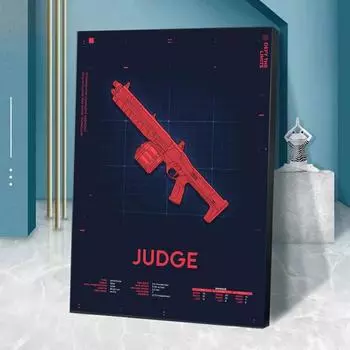 Забавное игровое оружие, принты плакатов для гостиной, домашний декор, киберспорт, красный пистолет, снайперская винтовка, холст, картина, настенное искусство, Куадрос, без рамки 21*30cm