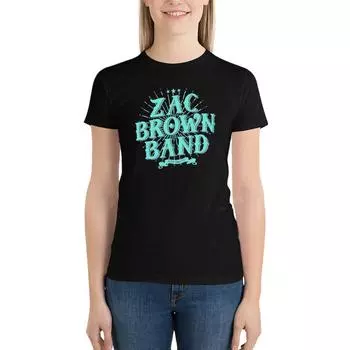 Футболка Zac Brown Band, топы, корейская мода, белые футболки для женщин S белый