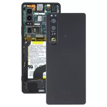 Задняя крышка аккумуляторного отсека с объективом камеры для Sony Xperia 1 III серебряный