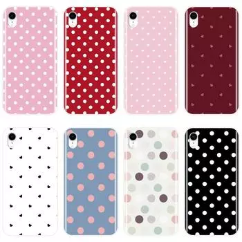 Задняя крышка для Apple iPhone 6 S 6S 7 8 X XR XS Max силиконовый мягкий чехол в горошек с сердечком Love для iPhone 8 7 6S 6 S Plus чехол iPhone 6