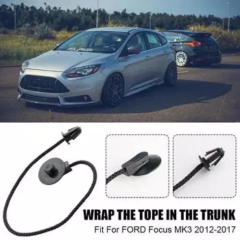 Задняя полка багажника для Ford Focus Hatchback 2012-2017 1930212 Крышка лотка для багажной полки люка, зажим для ремня, 2 шт. Q1O8