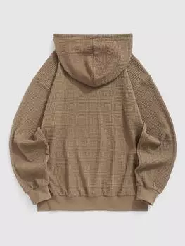 ZAFUL Мужская повседневная толстовка с капюшоном с геометрическим жаккардовым узором и карманом-кенгуру S света кофе