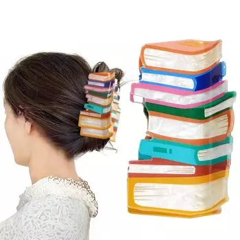 Заколки-крабы для волос Book Lover s Hair Clips - Милый школьный аксессуар для тонких волос