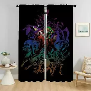 Zaldaes Partition Blackout Curtains for Living Room Shades Window Curtain Home Interior Curtains 2 Pieces Halloween Decoration W50xH70cmx2pcs-CL