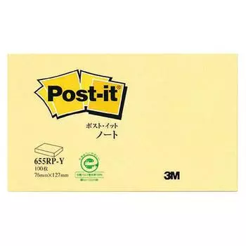 Заметки желтые 75 x 127 мм 100 листов x 1 блокнот Post-it 655RP-Y жёлтый