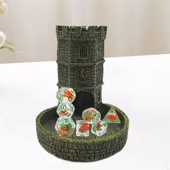 Замок башня для игральных костей аксессуар для настольных игр украшение стола настольный орнамент катящийся Yellow Green