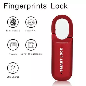 Замок с отпечатком пальца M01 USB Smart Keyless для ящика дорожного чемодана (черный) Хайсс