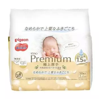 [Запасные детские влажные салфетки] Pigeon Butt Nap Premium Extra Thick 50 листов x 2 упаковки