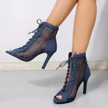 Zapatos de baile de mujer, сандалии, сальса, танго, модная вечеринка, Cut Web, Nuevos Tacones de Verano 35 бежевый