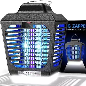 Zapper от насекомых, двухцветный Zapper от комаров со светодиодной подсветкой, водонепроницаемая ловушка для мух, Zapper от насекомых, убийца комаров на открытом воздухе в помещении для чёрный