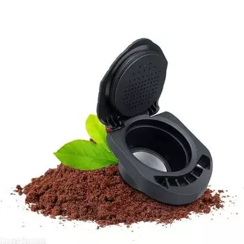 Заправляемый многоразовый адаптер для капсул для кофемашины Dolce Gusto, совместимый с кофемашиной Genio S Piccolo Xs чёрный