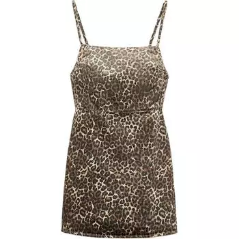 Zara Короткое удобное повседневное платье-майка с леопардовым принтом, женские платья, разноцветные 5520282-051 XS