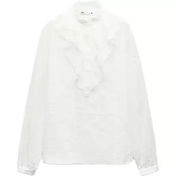Zara Удобная приталенная рубашка с длинным рукавом, женские топы, бежевый цвет 5235241-712 S