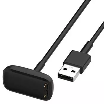 Зарядное устройство длиной 3,3 фута для Fitbit Charge 5/ Charge 6/Luxe Зарядный кабель Сменный USB-кабель для Fitbit Charge 6 Band Сильный магнит чёрный