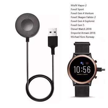 Зарядное устройство для смарт-часов, док-станция, магнитный USB-кабель для зарядки, зарядное устройство для смарт-часов Fossil Gen 6 / Gen 4 / Gen 5