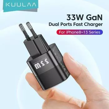 Зарядное устройство Kuulaa, GaN 33 Ватта 33W GaN (EU) New чёрный