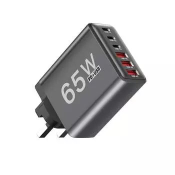 Зарядное устройство USB-типа 65 Вт, 6 портов, быстрая зарядка, вилка ЕС/США/Великобритания, настенное зарядное устройство для iPhone, Samsung, Xiaomi, USB-адаптер для зарядного устройства телефона UK Black