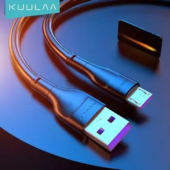 Зарядный кабель Kuulaa, Micro-USB/USB-А Micro-1M чёрный