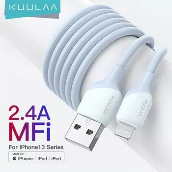 Зарядный кабель Kuulaa, USB-A/Lightning 1M белый