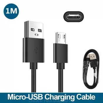 Зарядный провод Micro USB для iPhone, Android, кабель для мобильного телефона, кабель для быстрой зарядки, кабель для зарядки Micro USB, шнур для всех смартфонов 1m чёрный