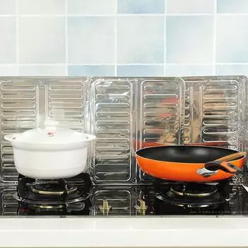 Защита от брызг масла для кухни, защитный чехол для газовой плиты серебряный